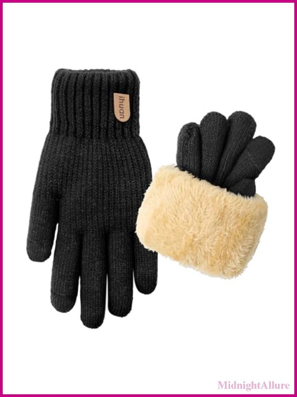 Women's Thermal Knit Winter Gloves Fleece Lined Touchscreen